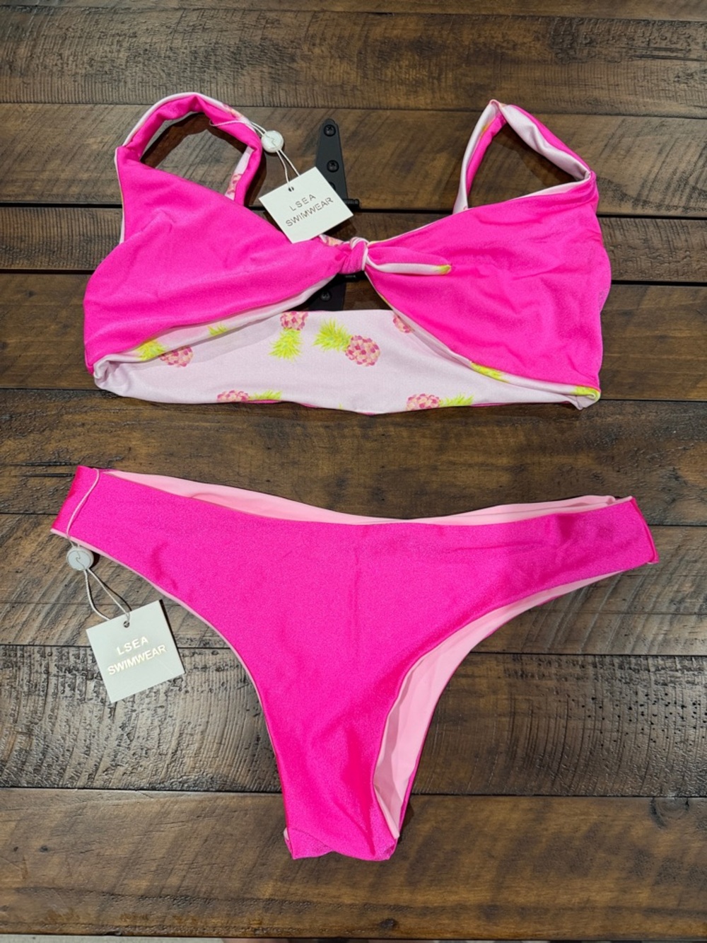 Hot Pink Pineapple Reversible Bikini